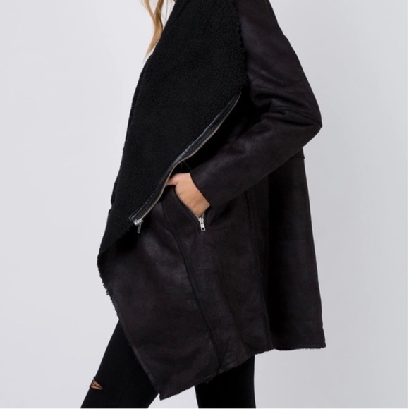 Lioness “The Sabotage” Coat Black Teddy Moto Jacket Size XS NWT - Picture 2 of 6